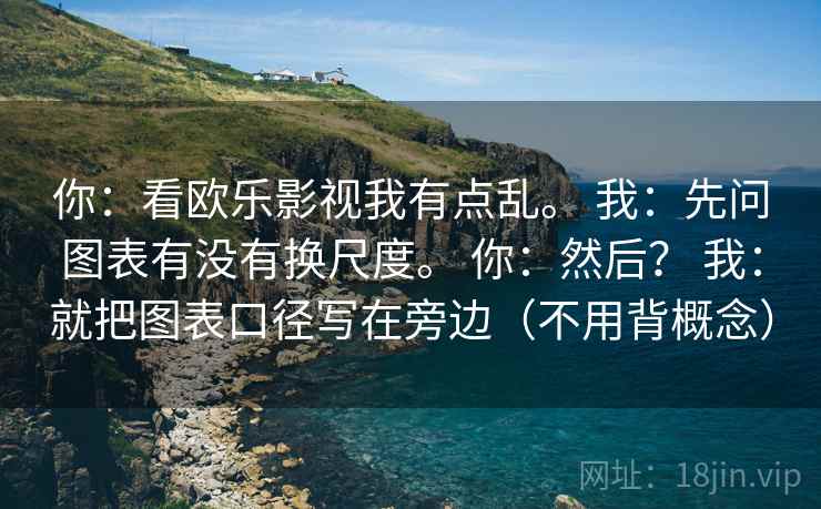 你:看欧乐影视我有点乱。 我:先问图表有没有换尺度。 你:然后? 我:就把图表口径写在旁边(不用背概念) 你:看欧乐影视我有点乱。 我:先问图表有没有换尺度。 你:然后? 我:就把图表口径写在旁边(不用背概念)